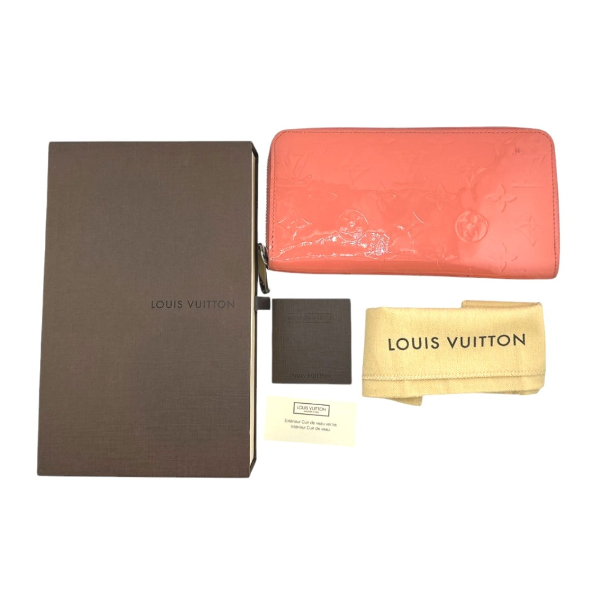 Louis Vuitton Long Purse M93202 Vernis Rose Monogram Wallet Case 1