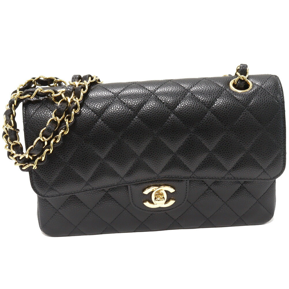 Chanel Grained Calfskin Classic Matelassé 2WAY Bag Black Gold Hardware A01113 Y01864 C3906