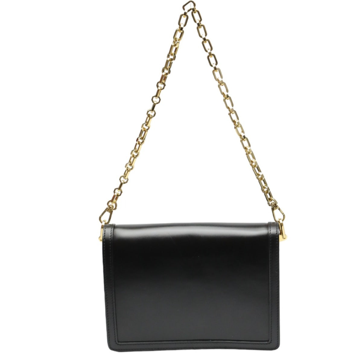 Louis Vuitton M55821 Noir Lock Dauphine MM Leather Calf Chain Shoulder Bag