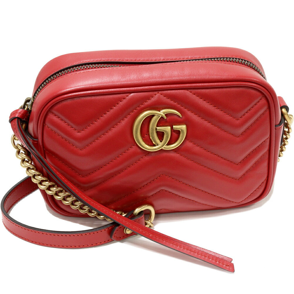 Gucci Calf Marmont Shoulder Bag Mini Chain