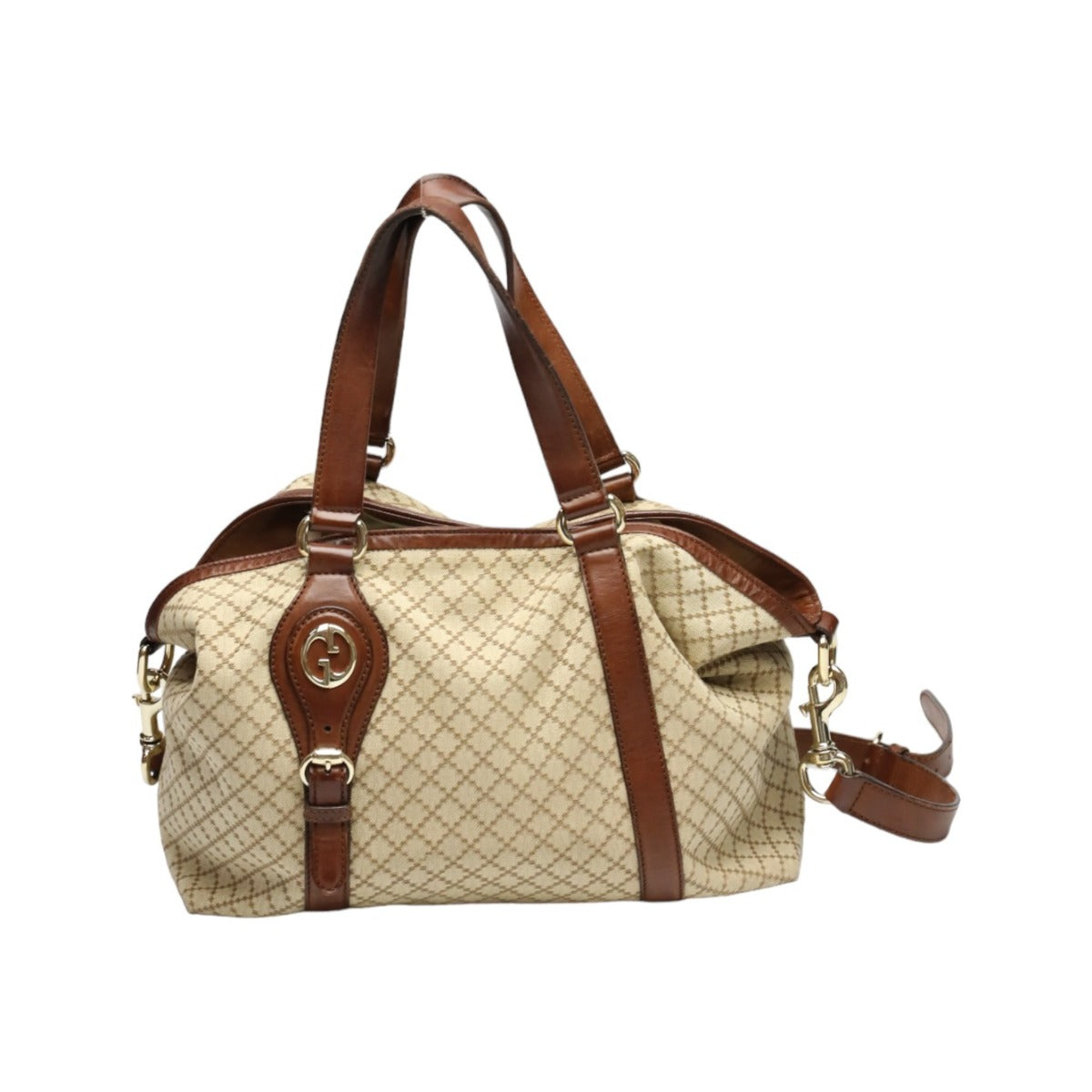Gucci Antique 2WAYShoulder Diamante Canvas Brown Shoulder Bag