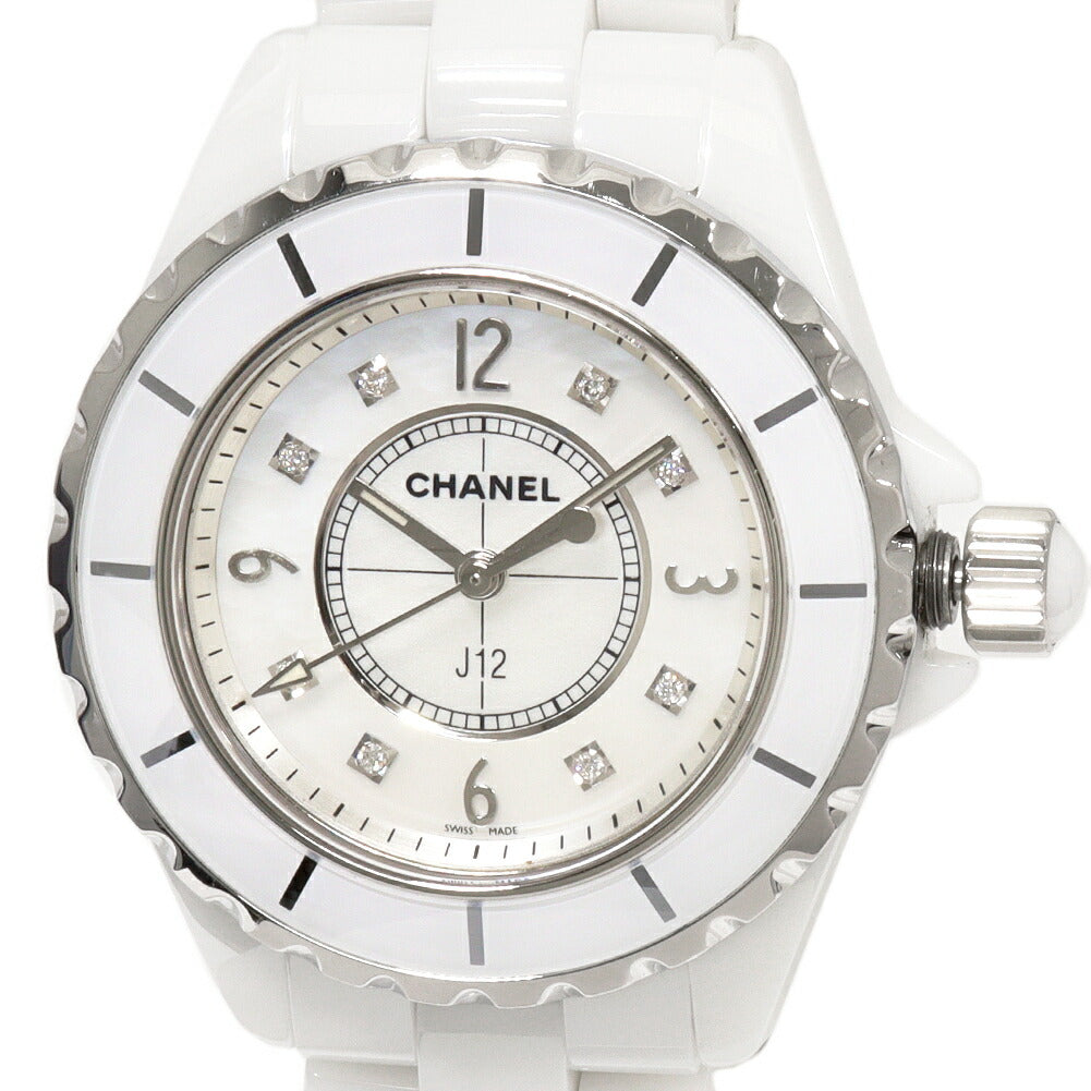 Chanel White Mother Of Pearl J12 Watch H2422 Bag