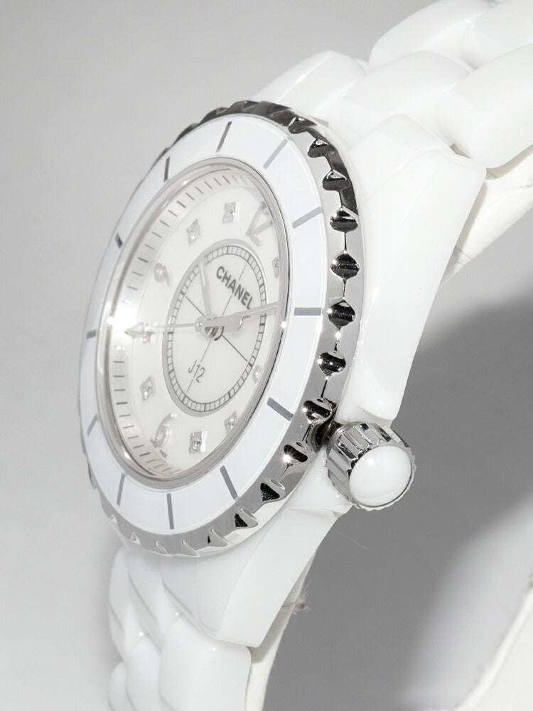 Chanel White Mother Of Pearl J12 Watch H2422 Bag