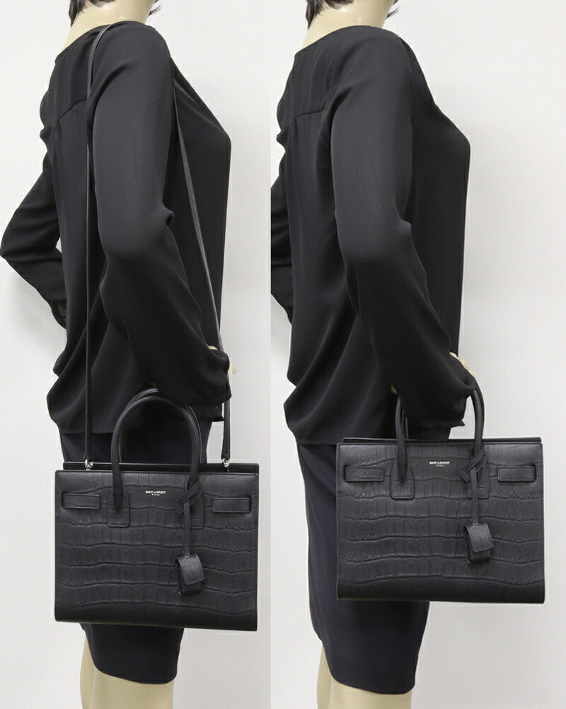 YSL Saint Laurent Paris Sac De Jour Calf 2Way Bag Embossed Travel Bag