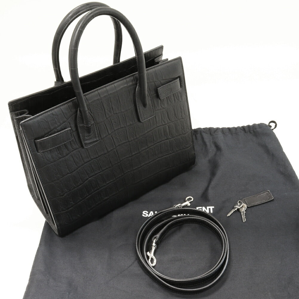 YSL Saint Laurent Paris Sac De Jour Calf 2Way Bag Embossed Travel Bag