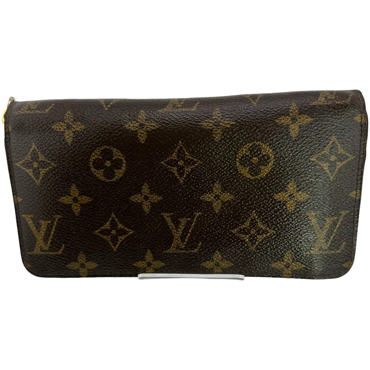 Louis Vuitton Long Purse M60017 Zippy Zip Monogram Leather Canvas Brown Wallet Case
