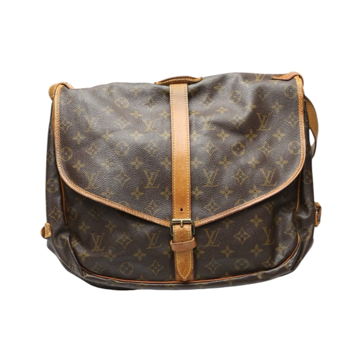 Louis Vuitton M42254 Samuel 35 Monogram Leather Canvas Brown Shoulder Bag