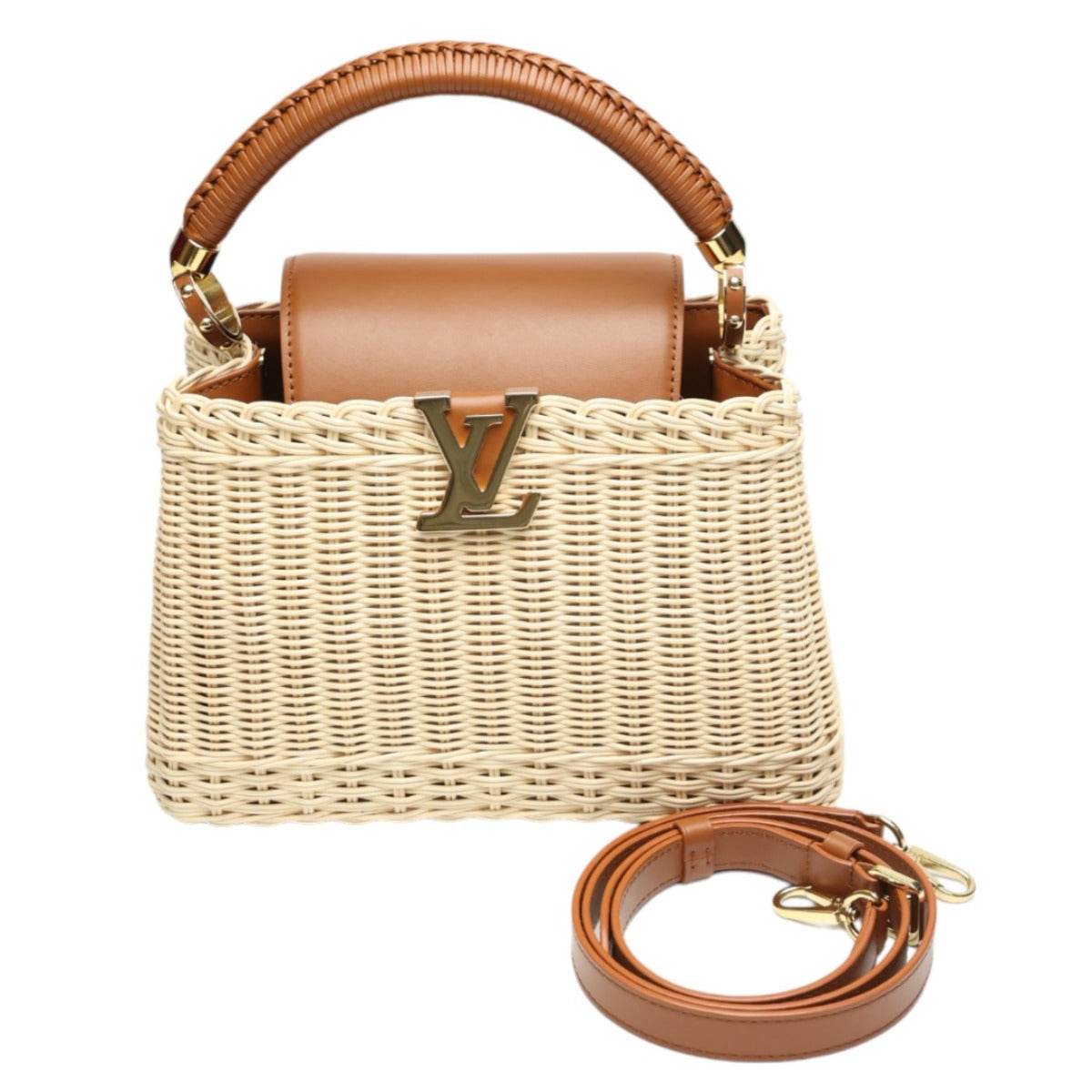 Louis Vuitton M22173 Rattan x Rattan Leather Brown Beige Shoulder Bag