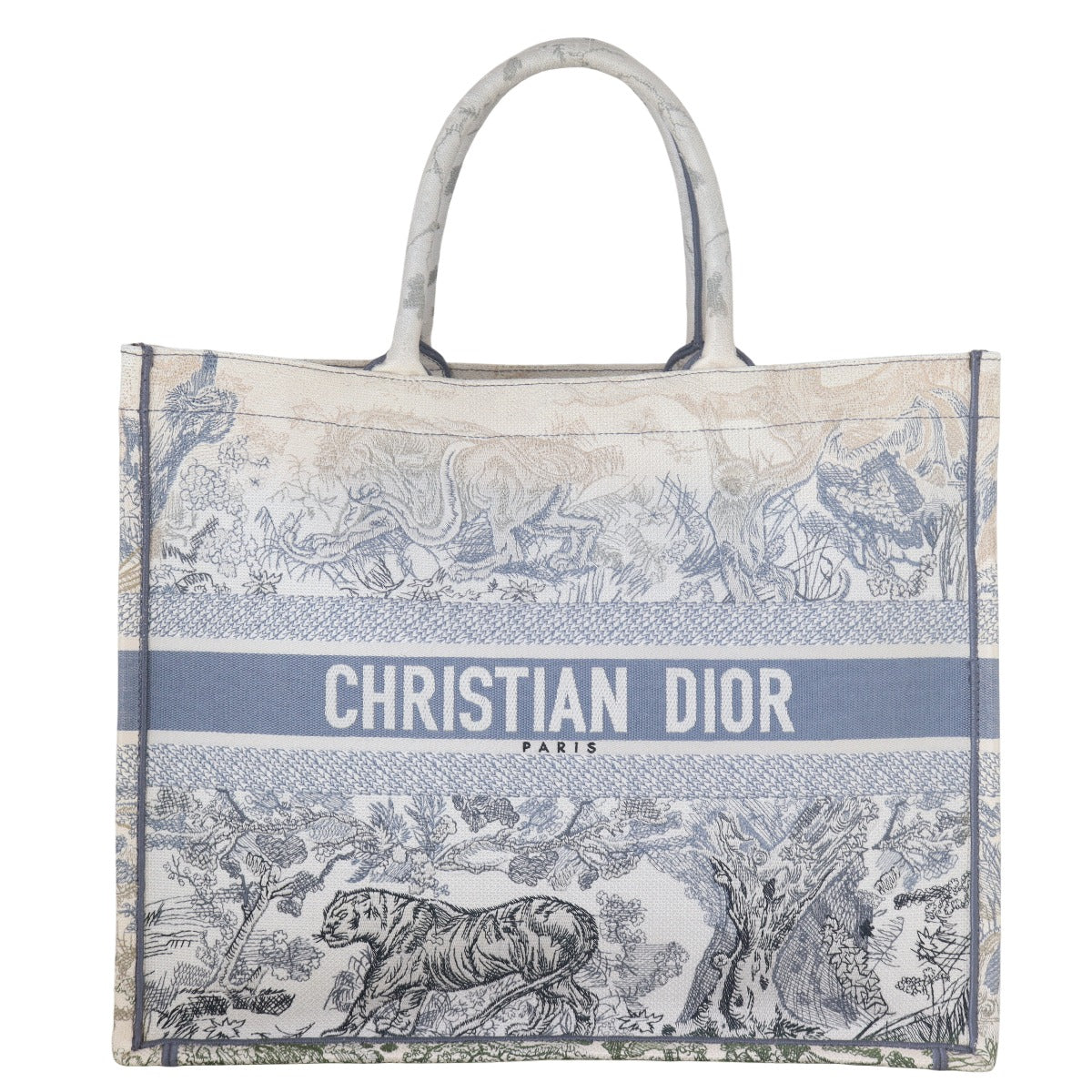 Dior Tote Bag Book Tote Toile de Jouy Large Shoulder Bag