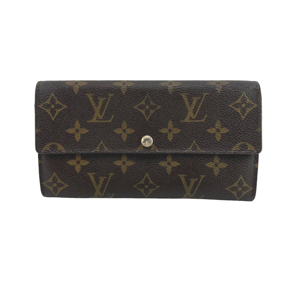 Louis Vuitton Long Purse M61734 Long Zipper Monogram Canvas Brown Wallet Case