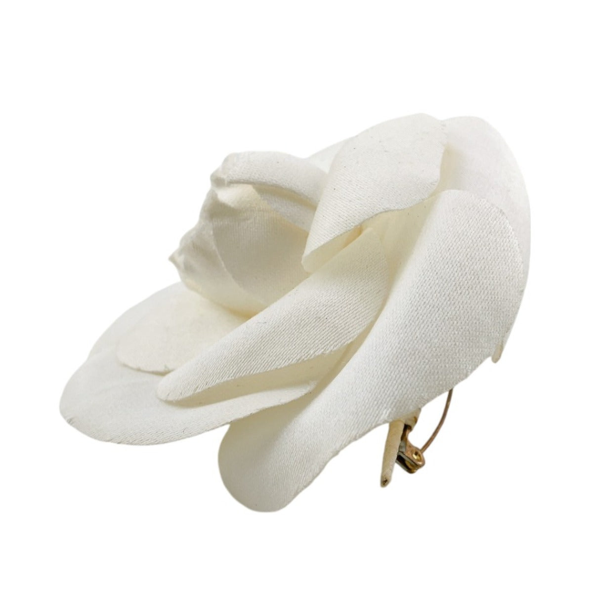CHANEL Brooch Fabric white corsage Camelia Women New
