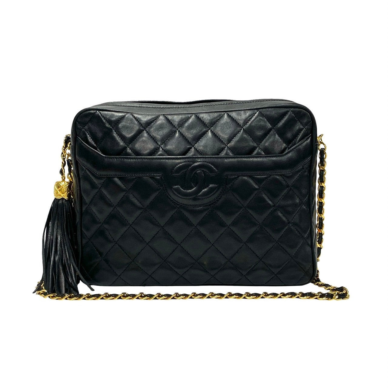Chanel lambskin COCO Mark Tassel Matrasse Black Shoulder Bag