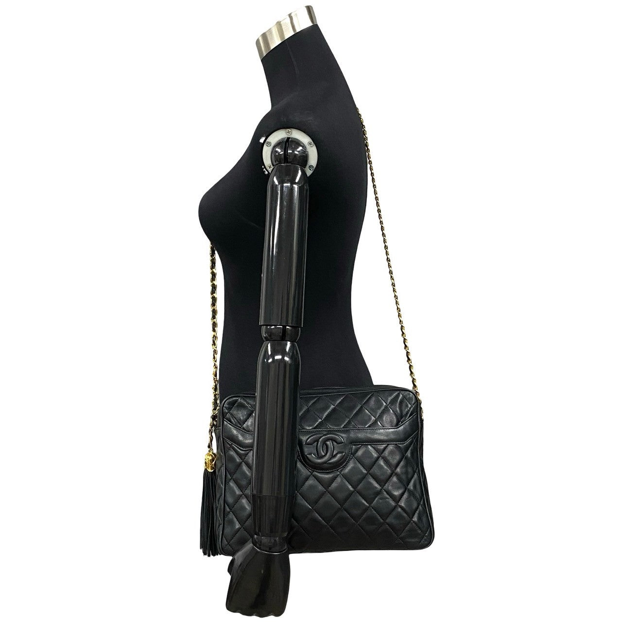 Chanel lambskin COCO Mark Tassel Matrasse Black Shoulder Bag