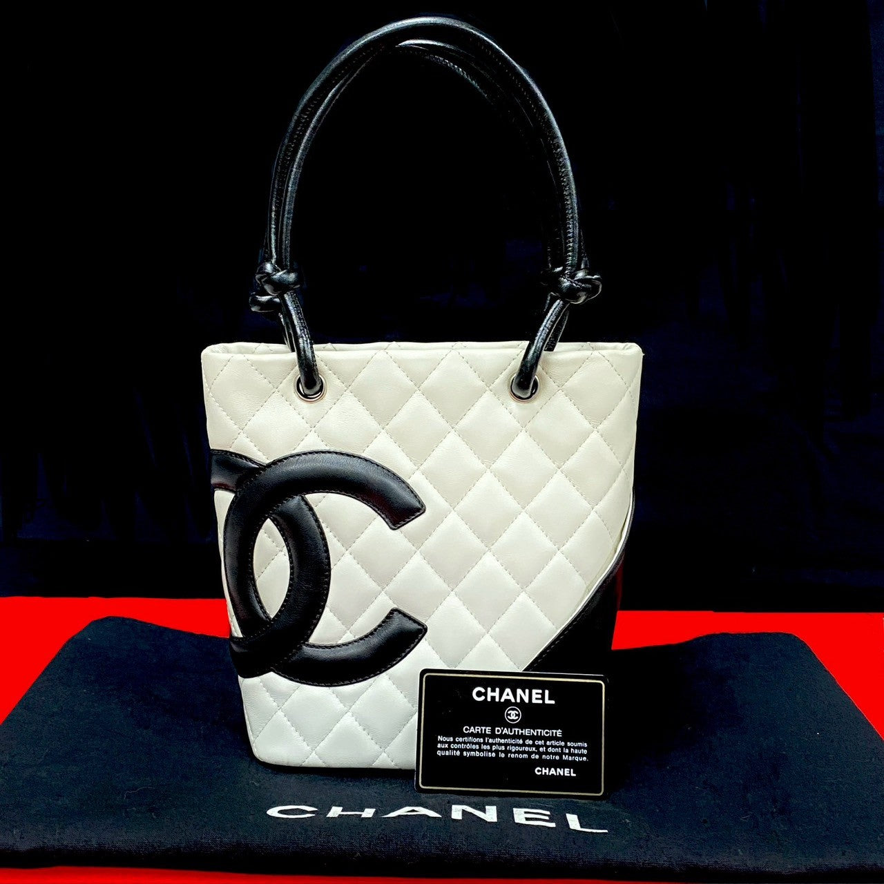 Chanel Cambon Black Small Leather Handbag