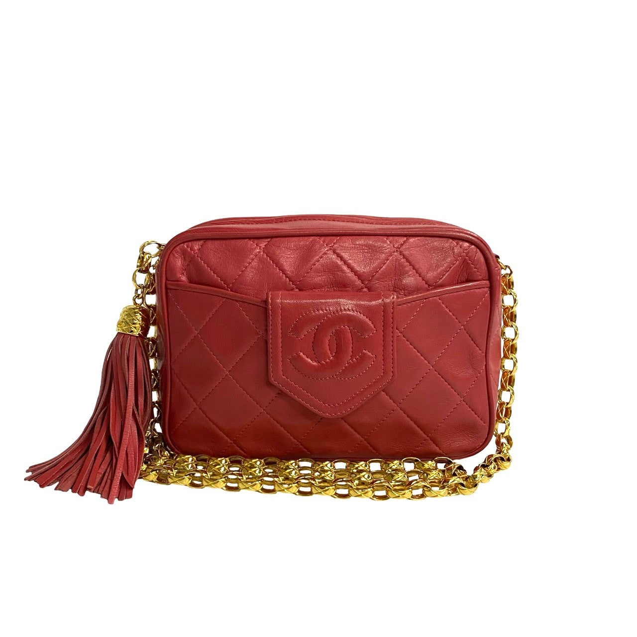 Chanel lambskin COCO Mark Tassel Matrasse Pink Shoulder Bag