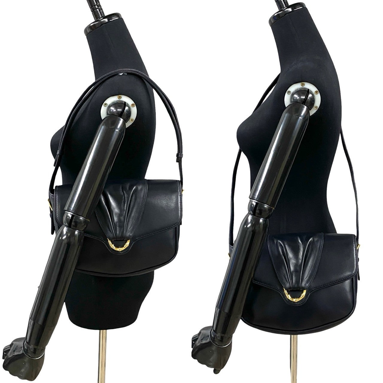 Gucci Bamboo Leather Black Shoulder Bag