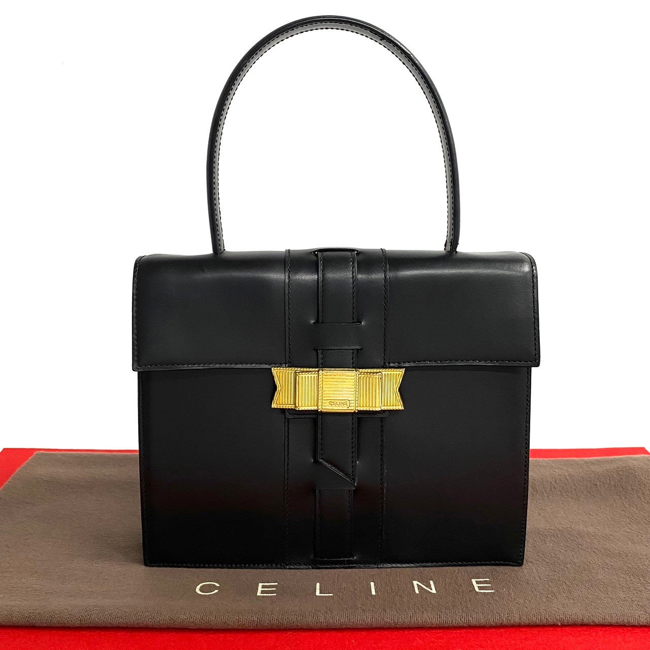 Calfskin, Ribbon Metal Women Leather Black Travel Bag