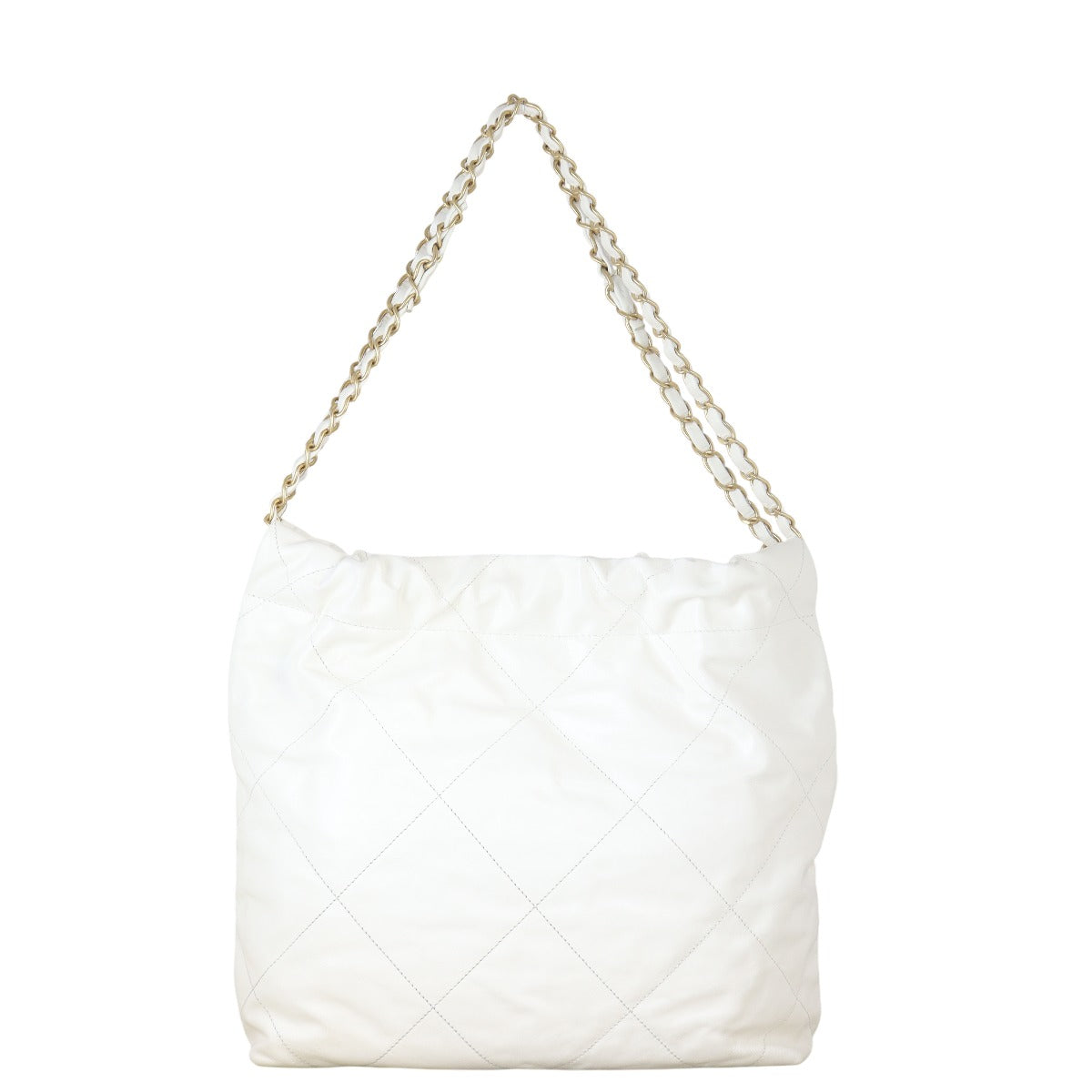 Chanel 22 Hobo Quilted White Shoulder Bag