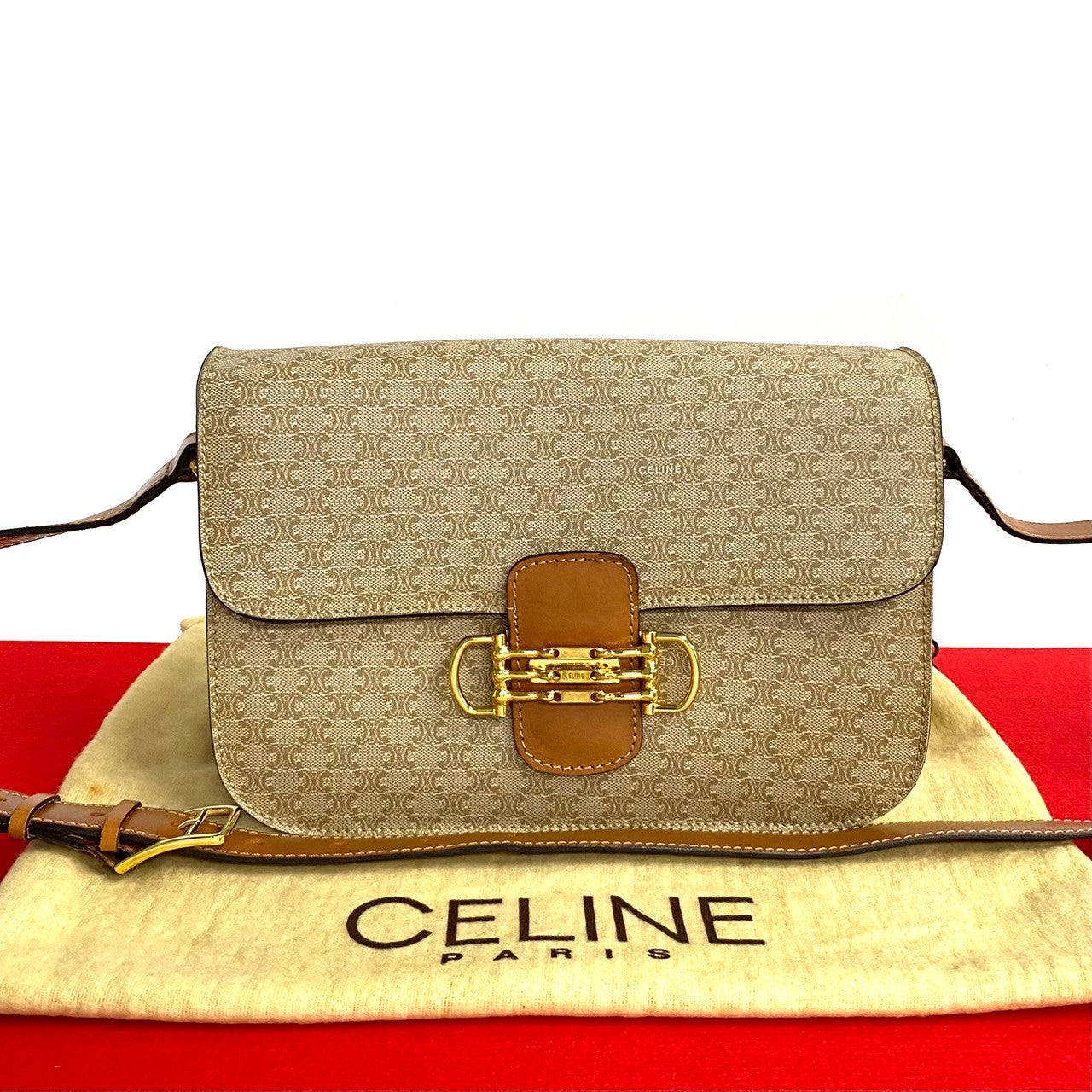 Shoulder Bag , Pvc Macadam Blason Pattern Leather Brown