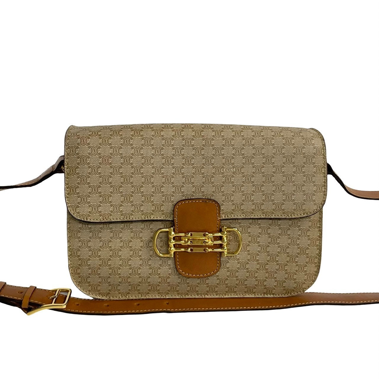 Shoulder Bag , Pvc Macadam Blason Pattern Leather Brown