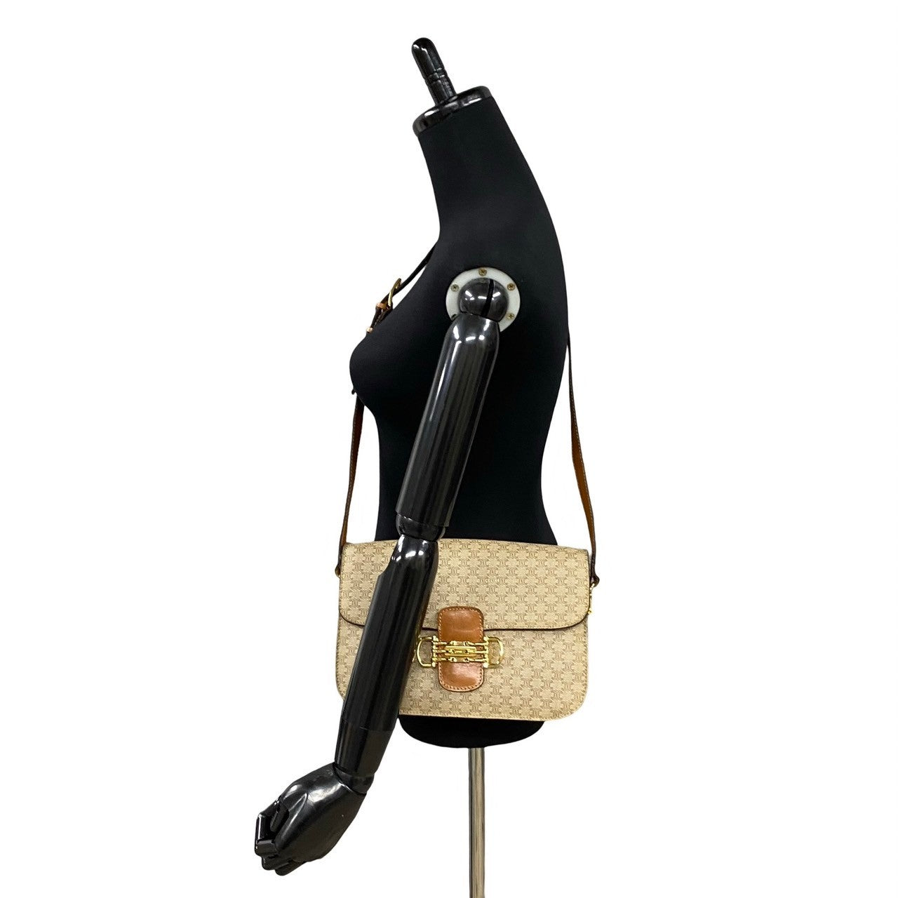 Shoulder Bag , Pvc Macadam Blason Pattern Leather Brown