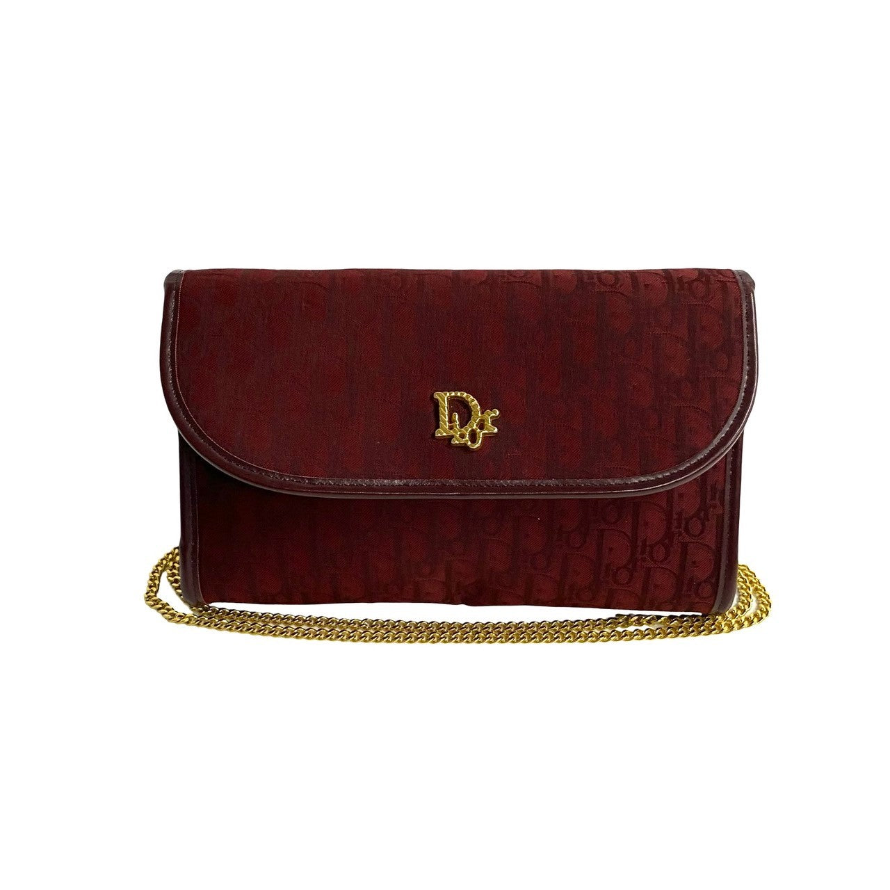 Dior Christian Shoulder Bag Wine Leather Red