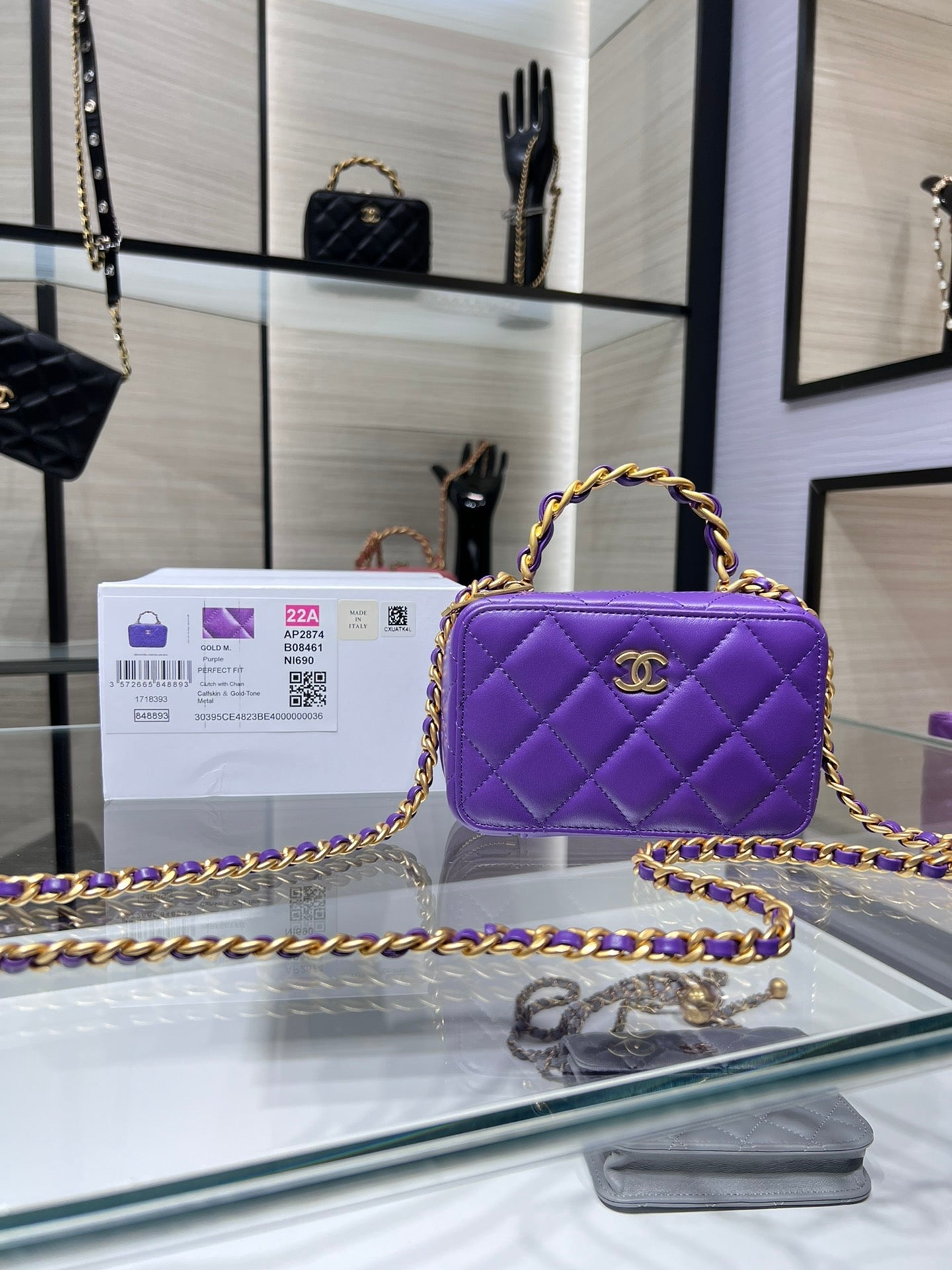 Chlvanity With Purple Bag For Women Chain Travel Bag