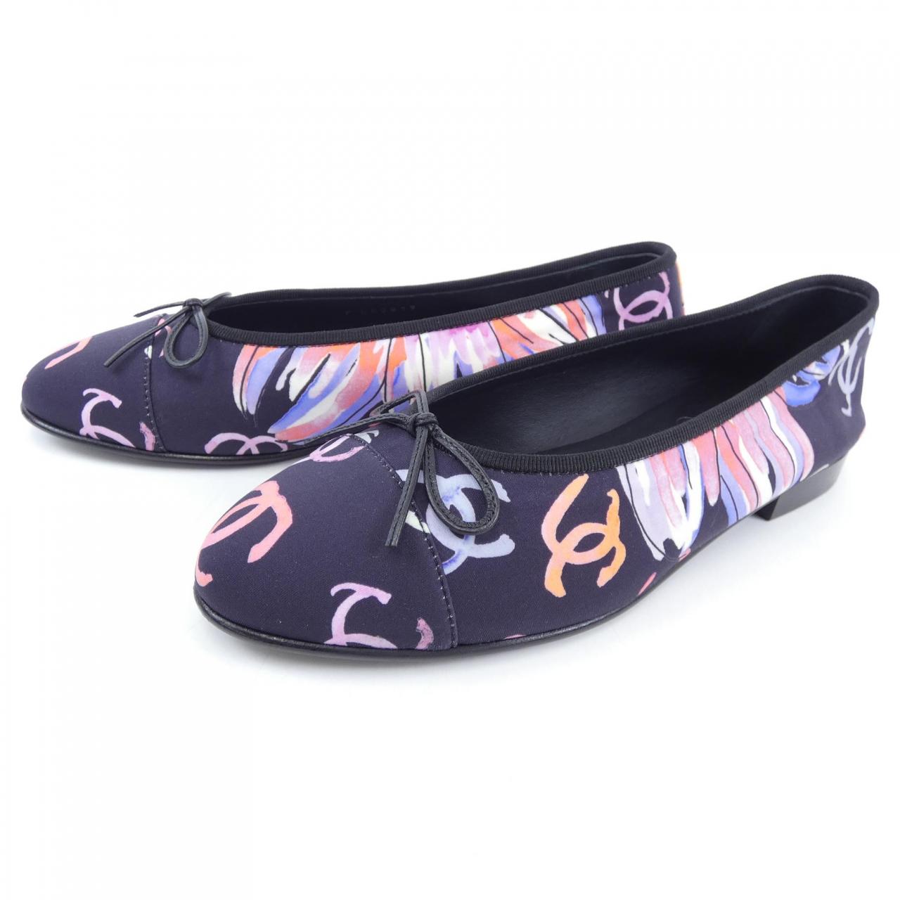 Chanel G02819B16622 Print Stretch Jersey Flat Shoes for Women