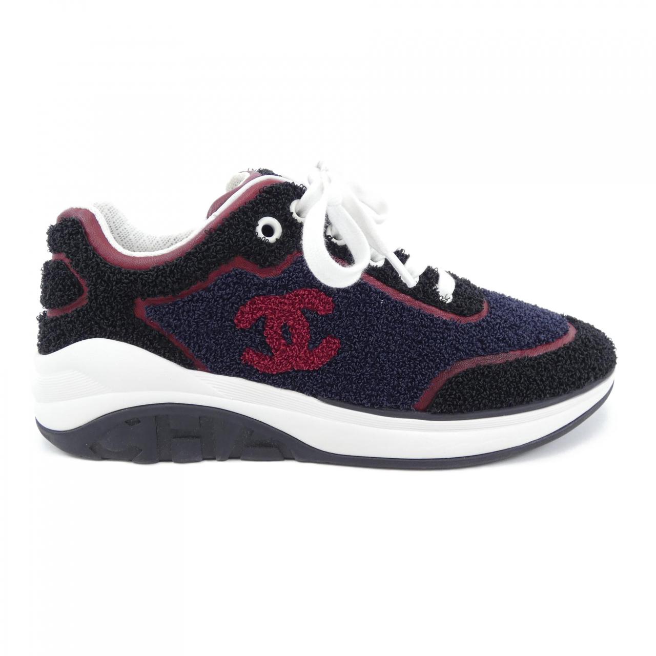 Chanel G36256Y54082 Embroidered Fabric Lambskin Sneakers for Women