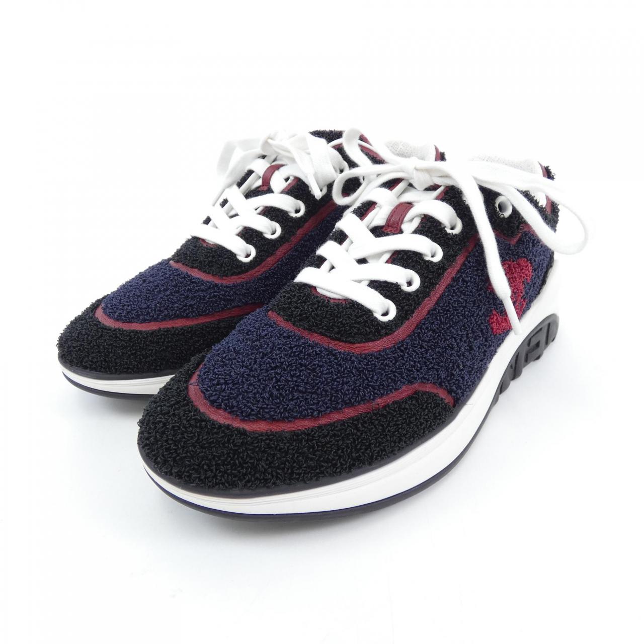 Chanel G36256Y54082 Embroidered Fabric Lambskin Sneakers for Women