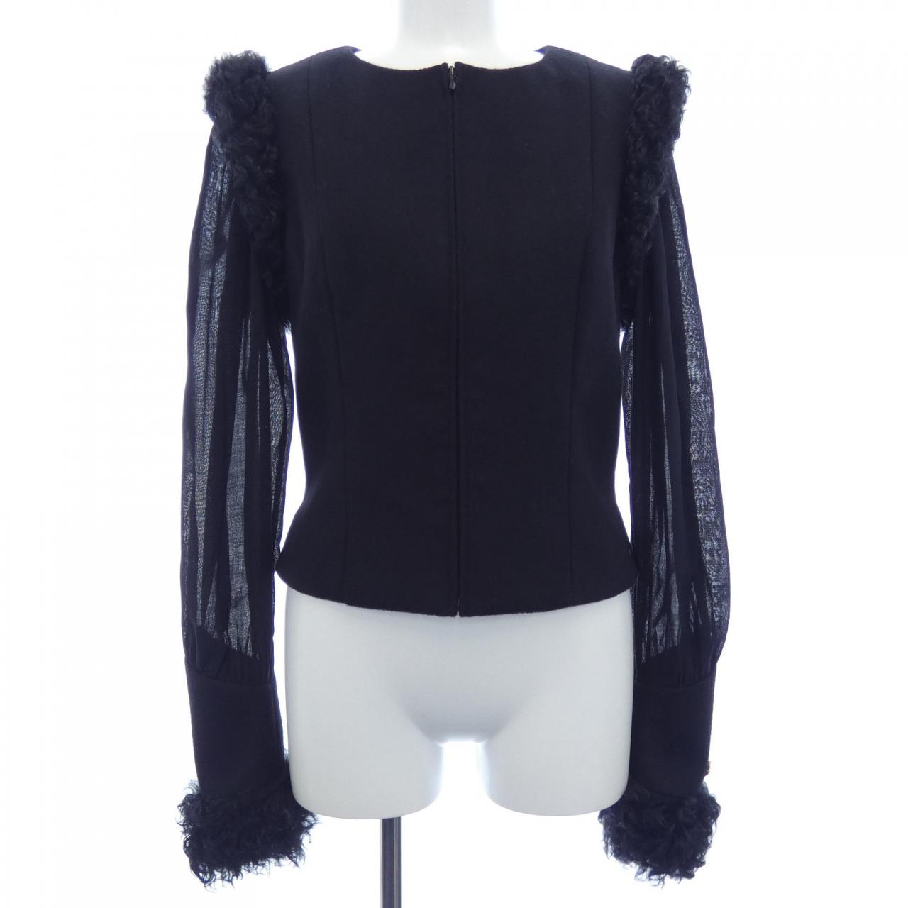 Chanel P36039W04332 09A 100% Cashmere Collarless Jacket