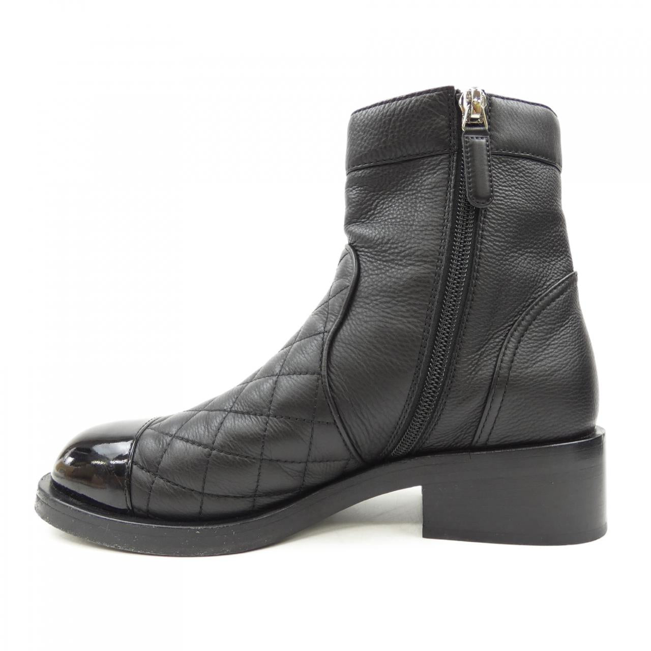 Chanel G36763Y55020 Calfskin Patent Calfskin Boots for Women