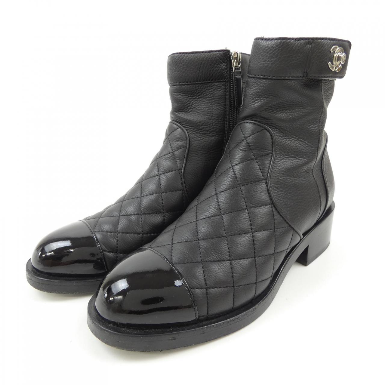 Chanel G36763Y55020 Calfskin Patent Calfskin Boots for Women