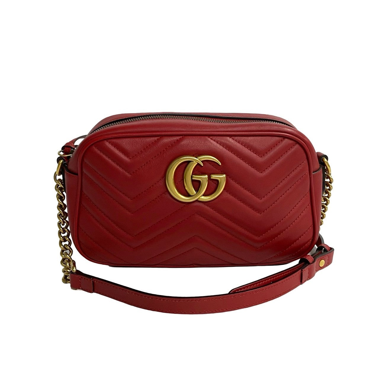 Gucci 241031Jpe67 1 Leather Red Logo Marmont Shoulder Bag