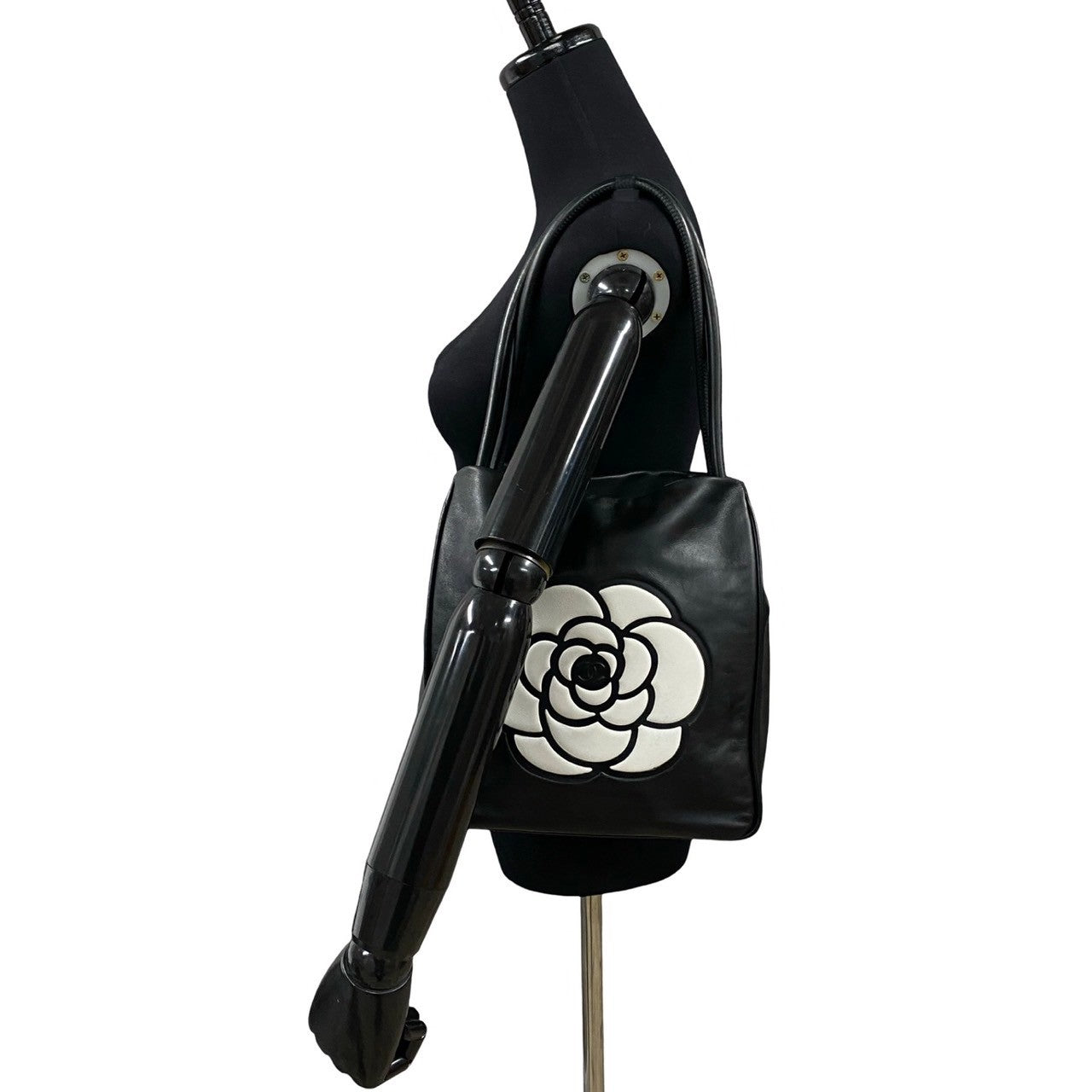 Chanel lambskin Camellia logo Black Tote Bag