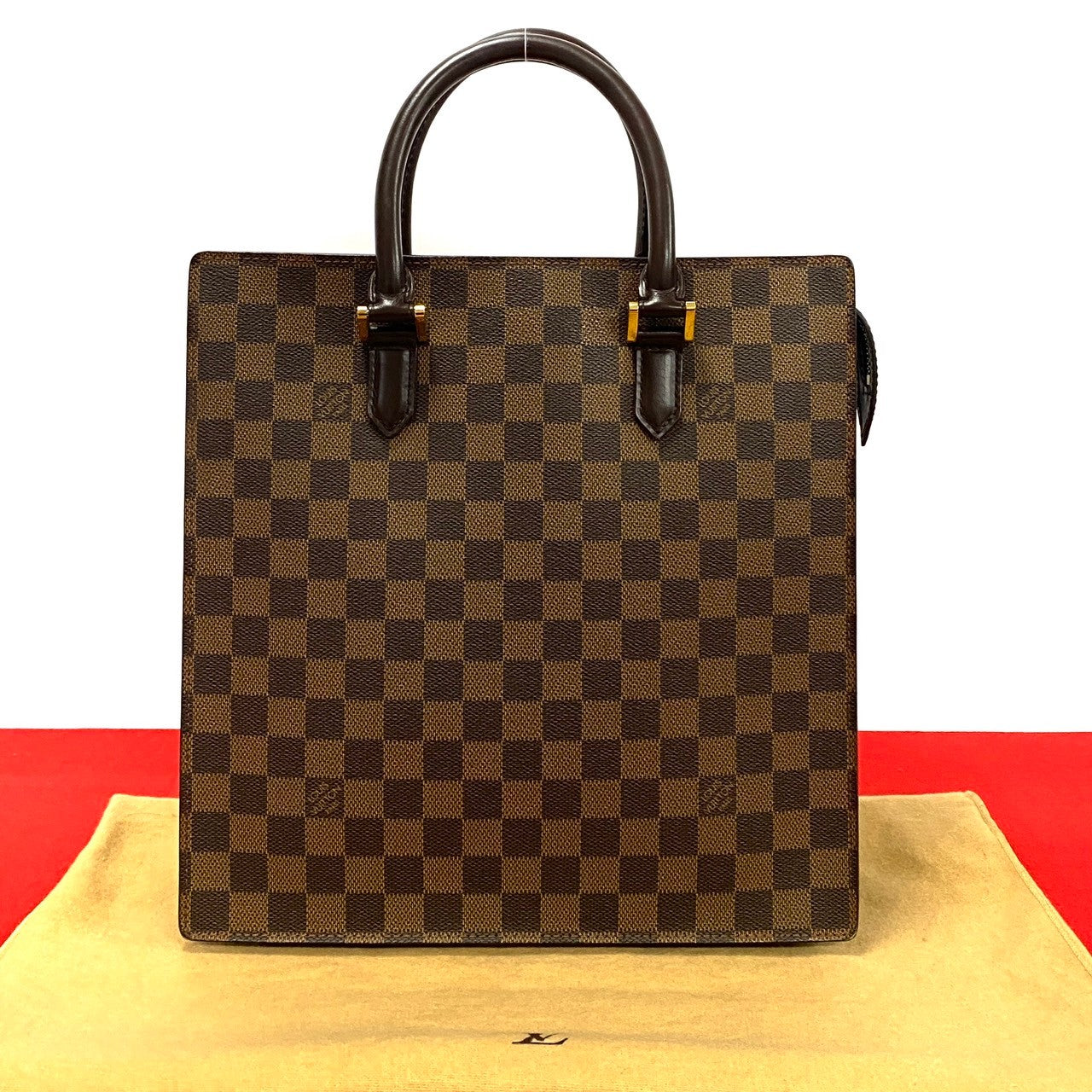 Louis Vuitton N51145 PVC Damier Venice PM Leather Brown Handbag