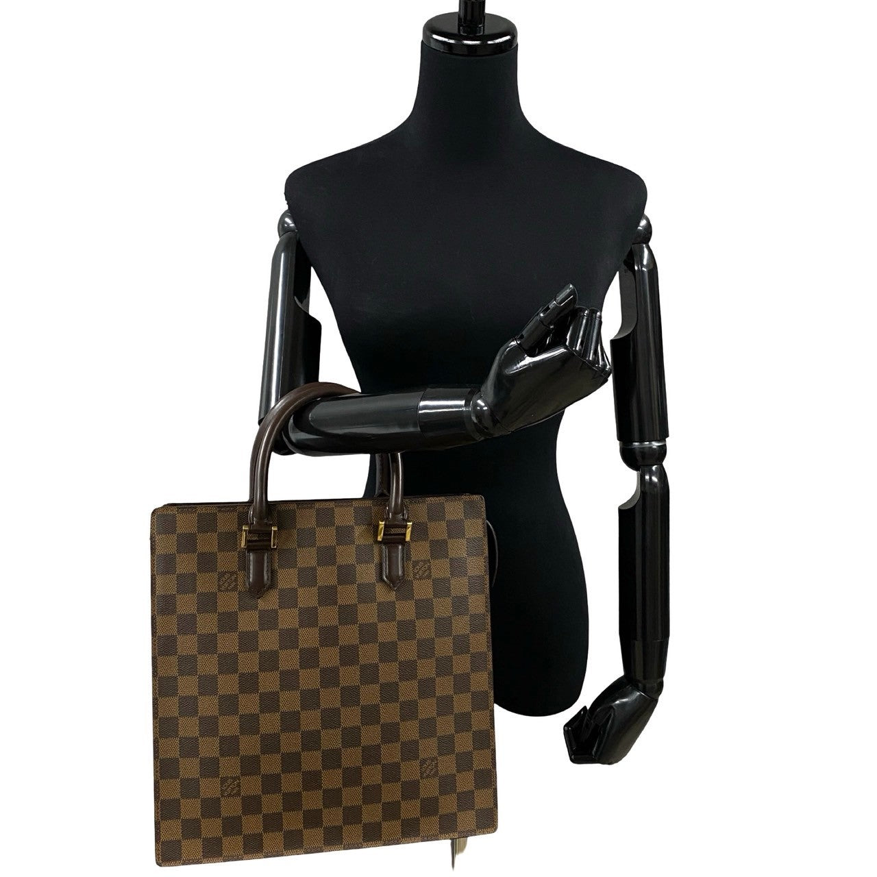 Louis Vuitton N51145 PVC Damier Venice PM Leather Brown Handbag