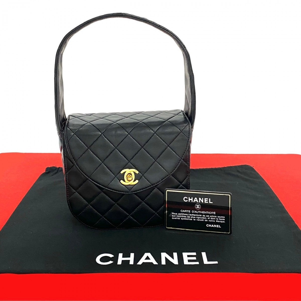 Chanel lambskin COCO Mark Matrasse Black Handbag 2412019Pgg103 2