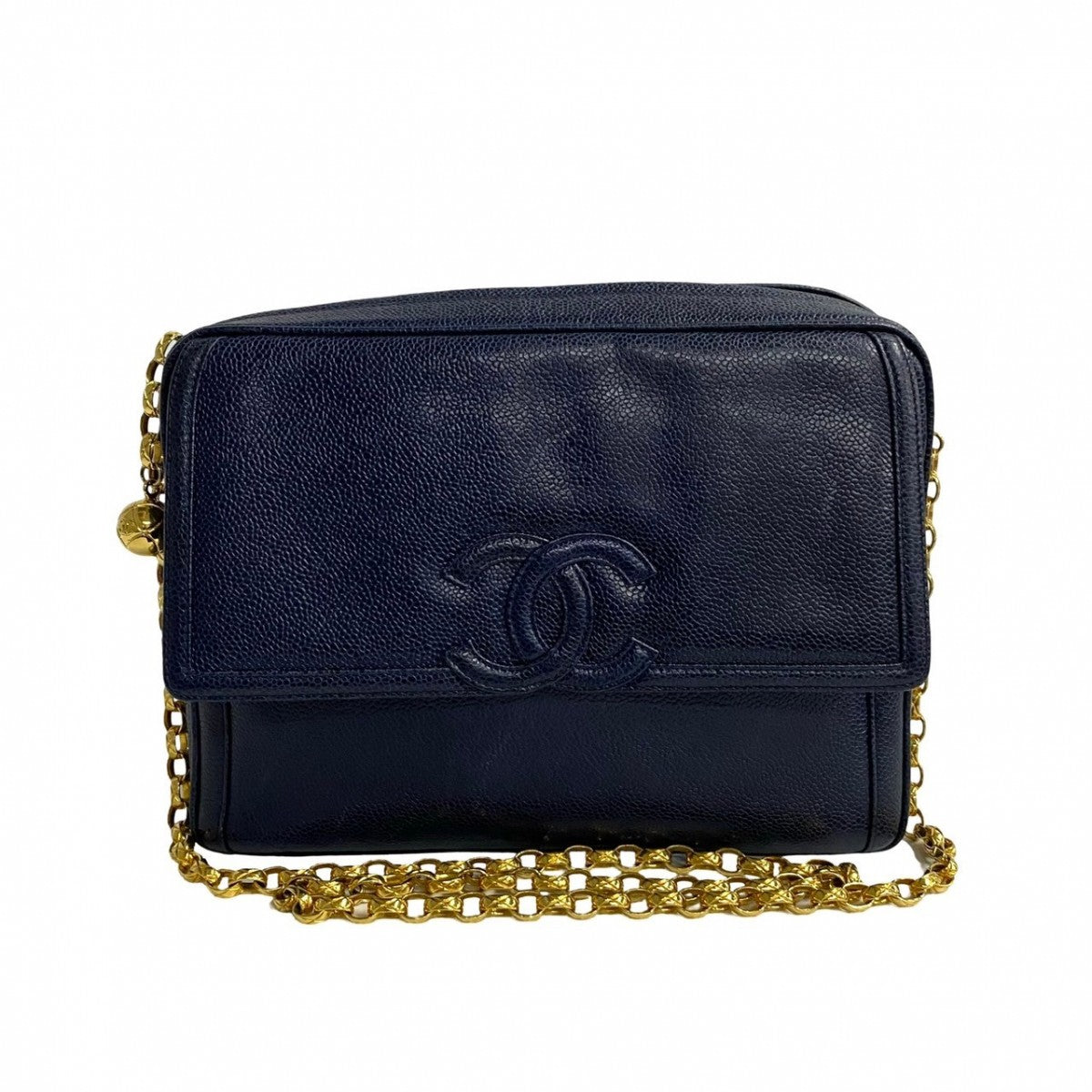 Chanel Matt caviar skin Navy COCO Mark Shoulder Bag