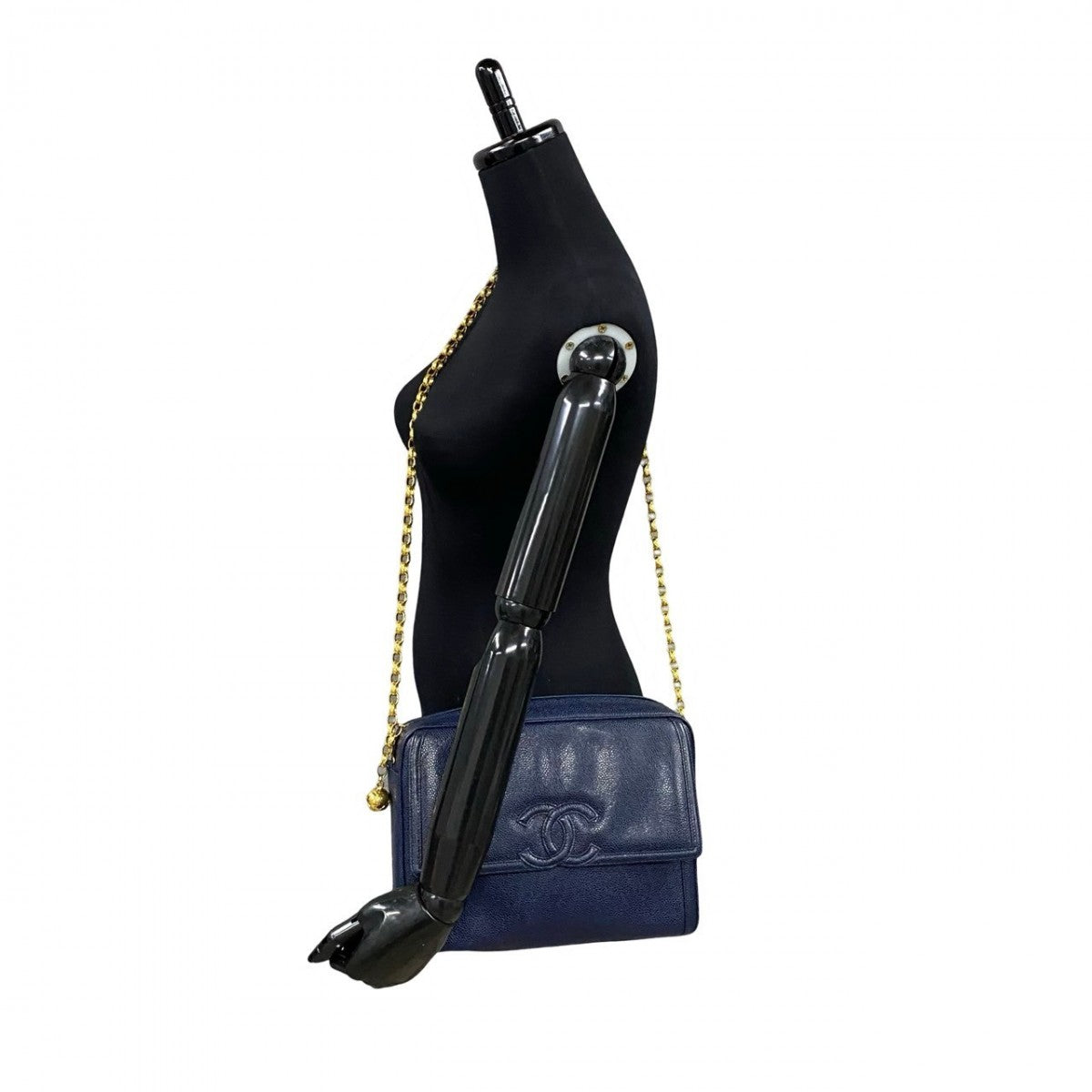 Chanel Matt caviar skin Navy COCO Mark Shoulder Bag