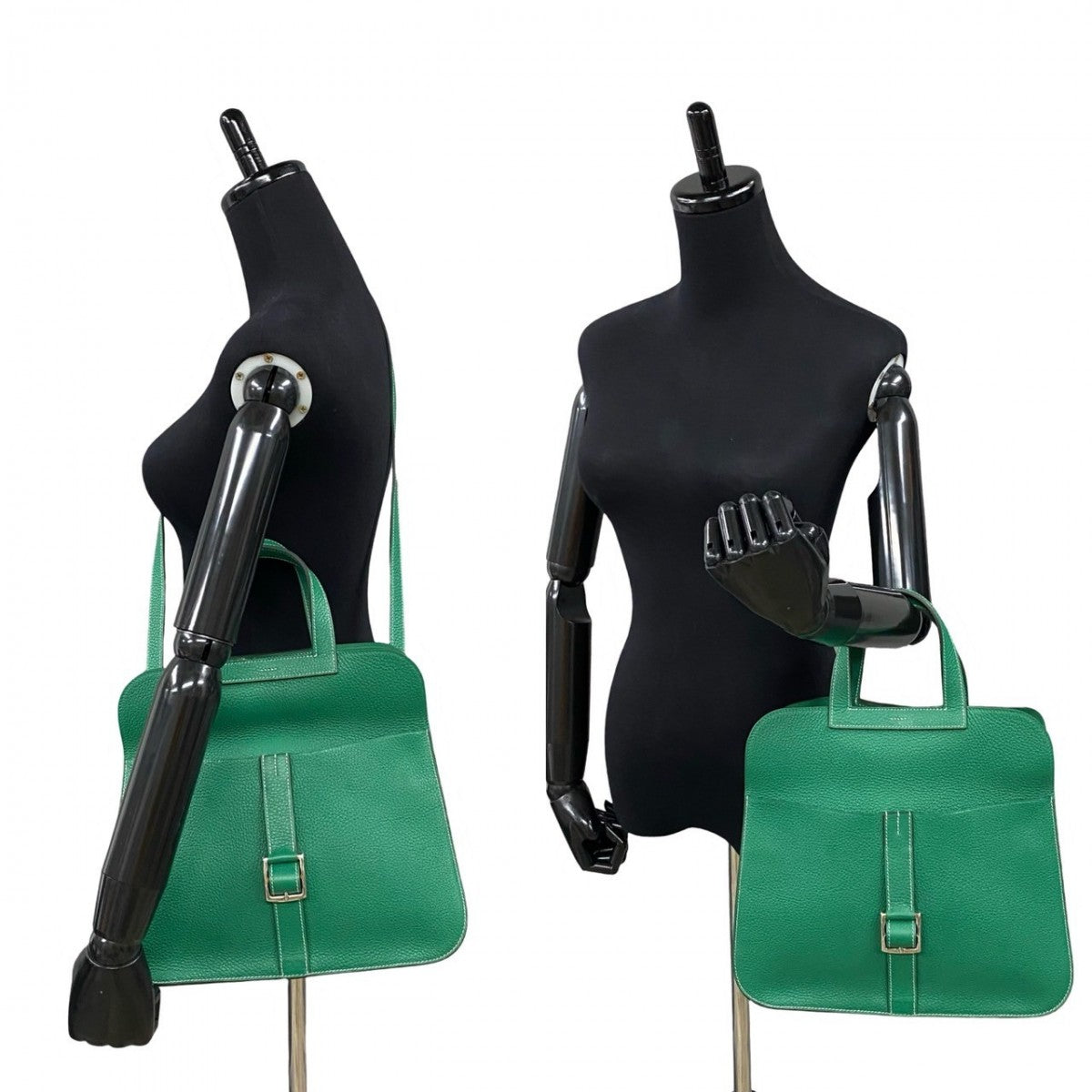 Hermes Shoulder Bag Taurillon Clemence Arzan Women Green