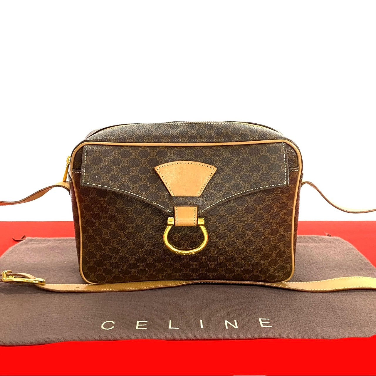Shoulder Bag , Pvc Macadam Blason Triomphe Leather Brown