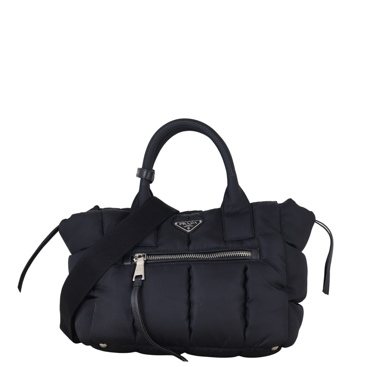 Prada Tote Bag Tessuto Bomber Tote Nylon Black Medium Shoulder Bag
