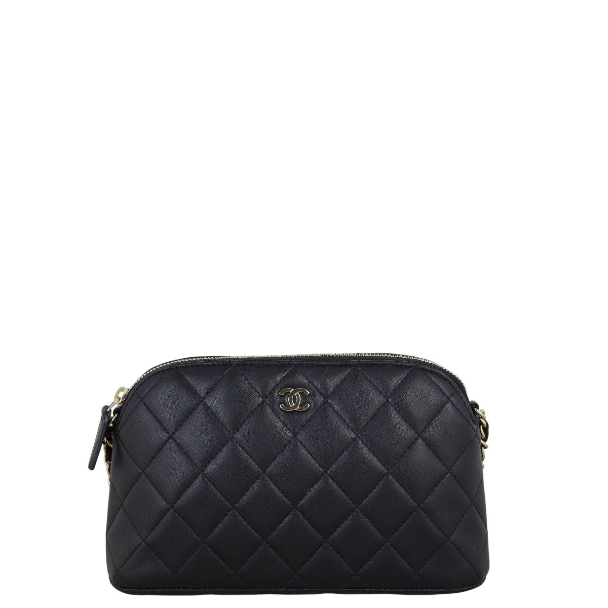 Chanel Classic Clutch on Quilted Black Crossbody Bag