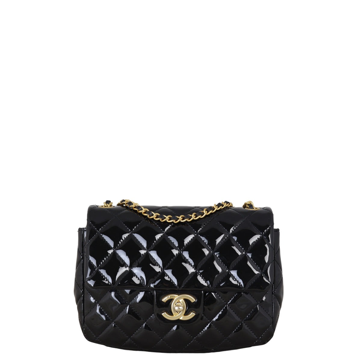 Chanel Coco de Toi Heart Square Flap Bag Quilted Black Crossbody Bag Patent 12082025