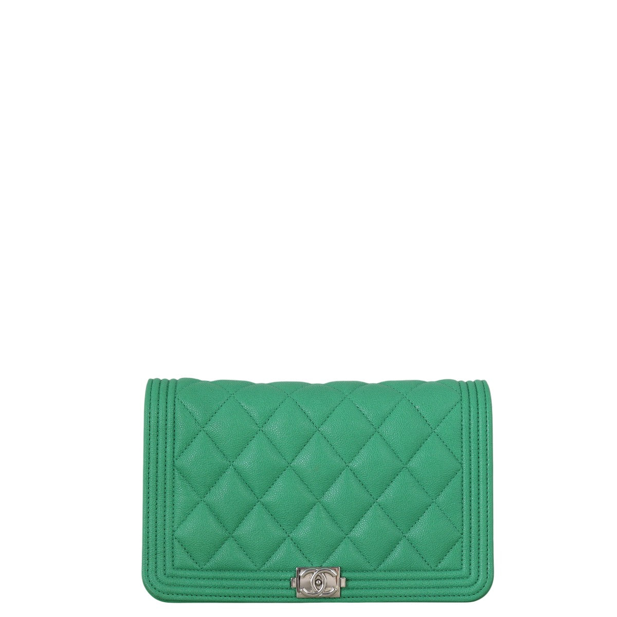 Chanel Boy Wallet on Handbag Green Chain Crossbody Bag