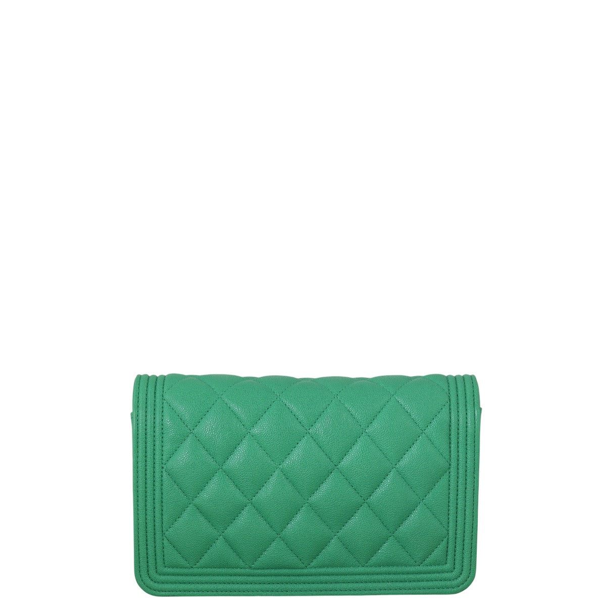 Chanel Boy Wallet on Handbag Green Chain Crossbody Bag
