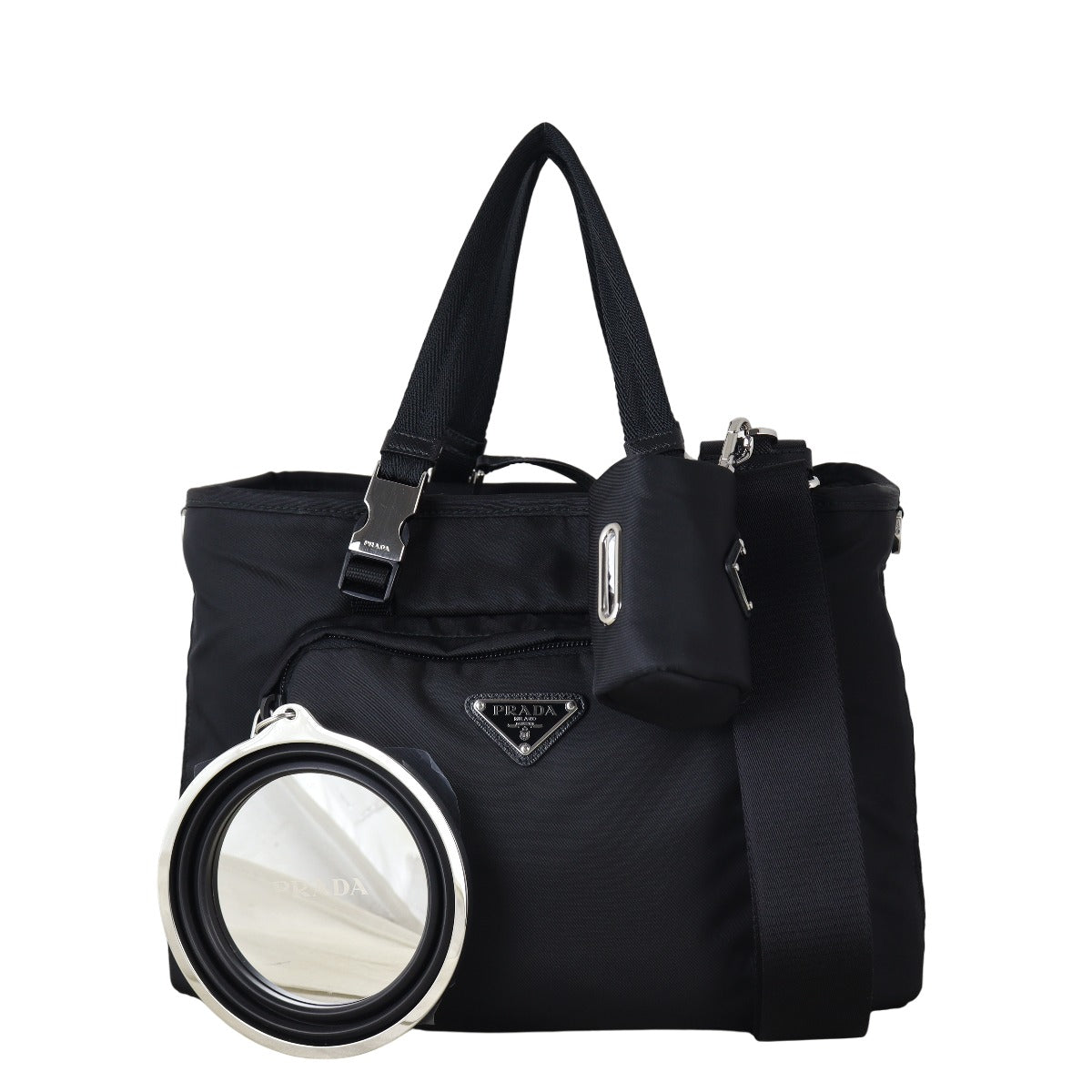 Prada Handbag Re- and Pet Bag Nylon Saffiano Black