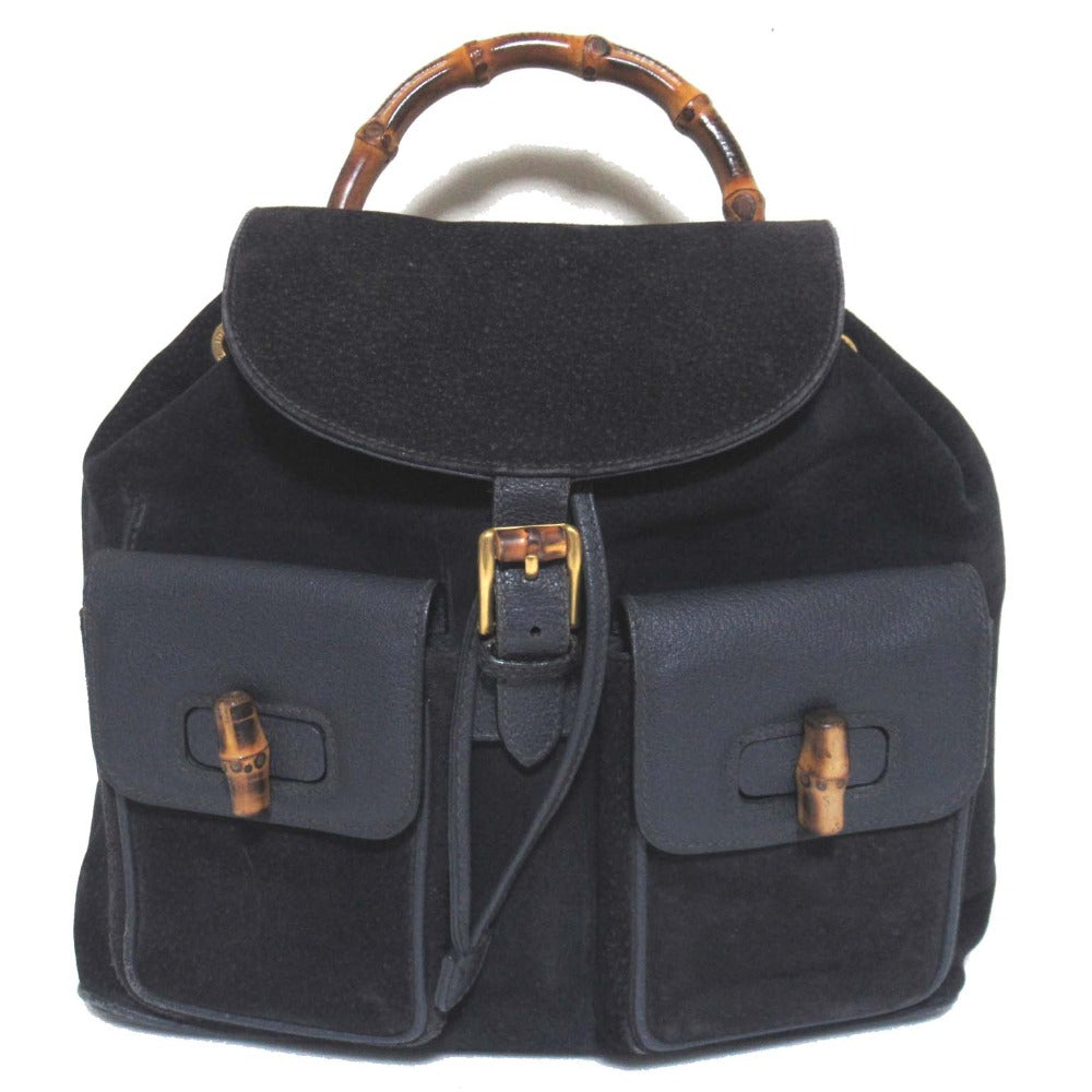 Gucci Bamboo Line Backpack Leather Suede