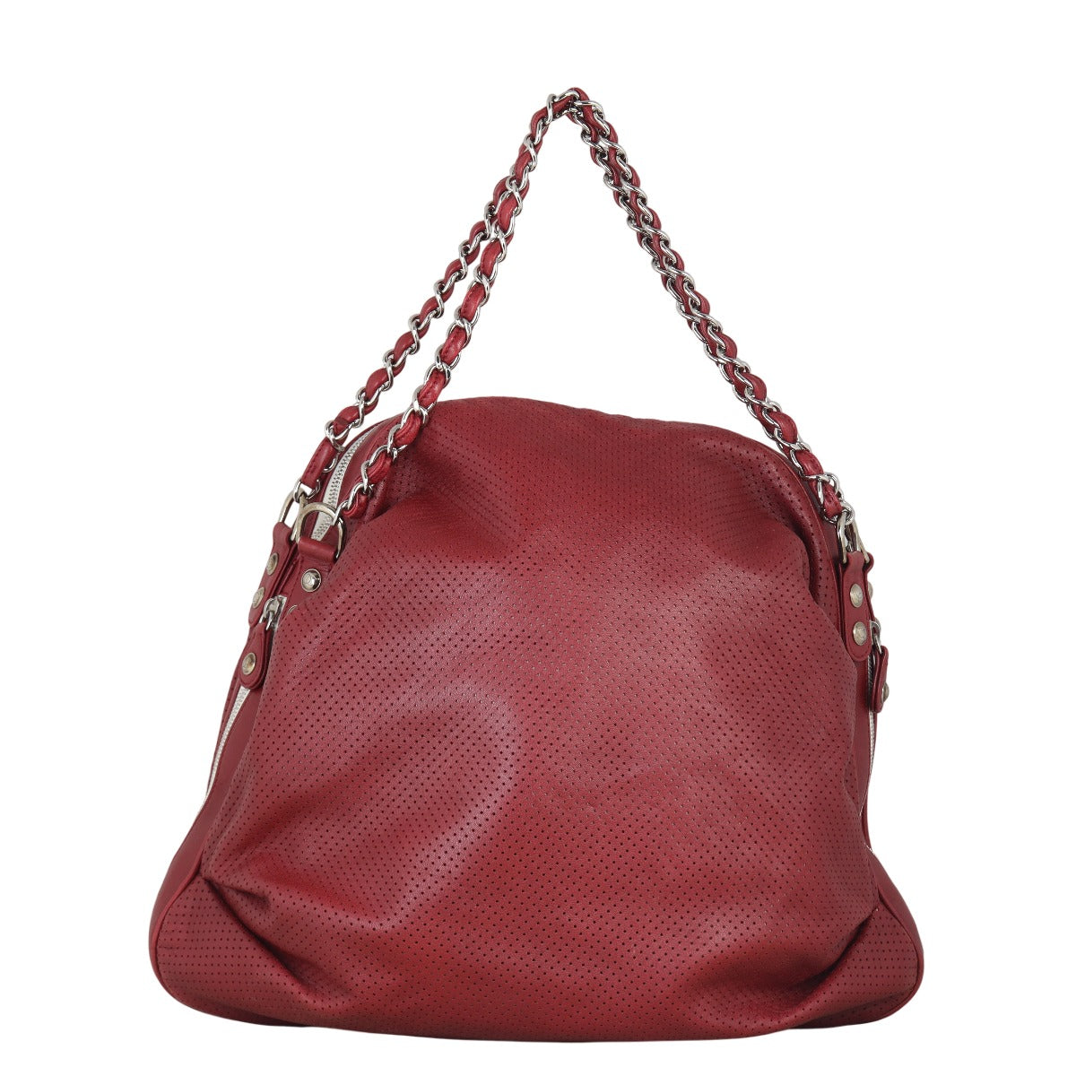 Chanel Baseball Spirit Ligne Bag Perforated Red Shoulder Bag
